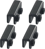 Replacement Connector for Pop-Up Gazebo, Rectangular Bracket Set Compatible with Tent Gazebo, 2-Way Fit, Black, Fits Glass Fiber Support Pole, 1/4 Pack(4Pieces)