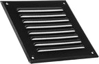 Vent Systems - 5 x 5 Inch (Inner) Pack of 2 Black Metal Square Soffit Air Vent Grille Cover, Register Vent Deflector Louver Built-in Mesh HVAC for Bathroom Home Office Kitchen 6.5" x 6.5" (Outer)