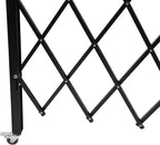 Single Folding Security Gate 4.27'Hx36.6 W Iron Accordion Security Gate Flexible Expanding Security Gate 180° Rolling Barricade Scissor Door with Padlock for Entry Security,Garage,Warehouse