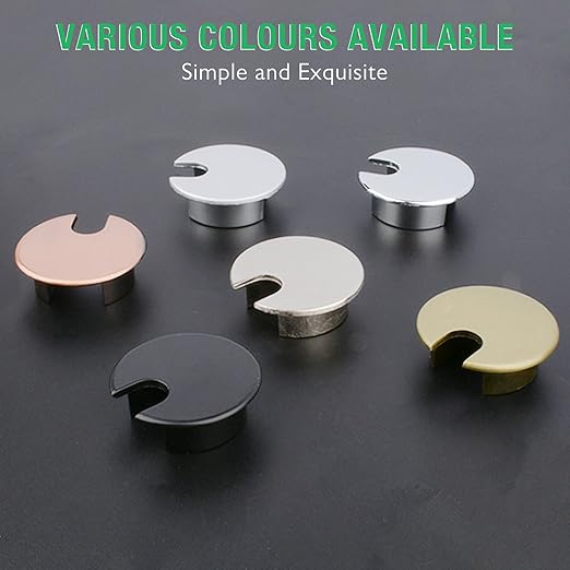 1 Pcs Desk Grommet 1-3/8" / 35 mm, Desk Cord Hole Cover, Cable Grommet Metal Zinc Alloy Materilal, Desk Hole Grommet for Home & Office Pc, Detachable Cable Cord Organizer-Flat Black
