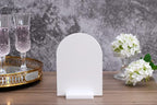 UNIQOOO 3" White Acrylic Stand | 10 Pack 3mm Slot Wedding Sign Holders, Perfect for Wedding, Table Number, Exhibition, Office, Restaurant, Business
