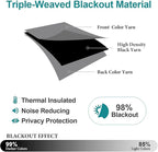 ChrisDowa Blackout Curtains 95 inches Long for Bedroom - Grommet Thermal Insulated Room Darkening Curtains for Living Room (1 Panel, Grey, 52 x 95 Inch)
