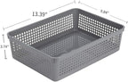 Plastic Organizing Baskets/Storage Tray Baskets,6-Pack,Gray