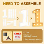 3FT Marquee Numbers 13, Large Light up Number 13 for Birthday Party Supplies, Sign, Backdrop, Happy 13th Birthday Decorations