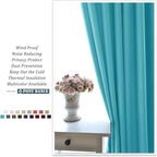 PONY DANCE Light Blocking Curtains - 54 inch Length Window Coverings Room Darkening Rod Pocket Thermal Insulated Curtain Panels for Living Room & Bedroom, 52 x 54 inches, Blue Mist, 2 Pieces