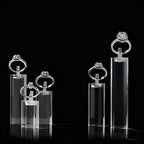 Oirlv Acrylic Jewelry Display Stand Ring Showcase Display Holder 7 PCS Rings Stand (Transparent)