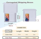 MEBRUDY 11x8x2 Inches Shipping Boxes Pack of 25, White Corrugated Cardboard Box for Mailing Packing Literature Mailer