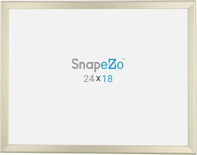 SnapeZo Photo Frame 18x24, Off-White, 1.25 Inch Aluminum Profile, Front-Loading Snap Frame, Wall Mounting, Professional Series