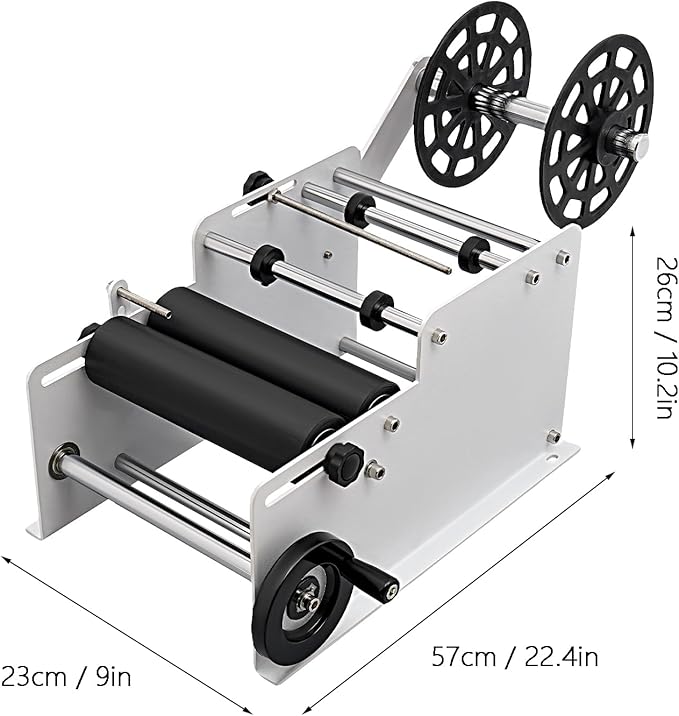 LOYALHEARTDY Manual Round Labeling Machine Bottle Label Applicator Adjustable Bottle Labeling Machine for Bottlesφ0.79-7in