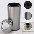 Dyna-Living Stainless Steel Trash Can Outdoor Large Garbage Can with Lid Open Top Trash Bin Commercial Big Kitchen Garbage Bin Industrial Metal Trash Enclosure (Black)