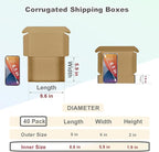 MEBRUDY 9x6x2 Inches Shipping Boxes Pack of 40, Small Corrugated Cardboard Box for Mailing Mailer Packing, Brown