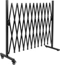 SMONTER Expandable Barricade Gate, 129" Metal Safety Barrier Gate with Casters, Accordion Garden Yard Fence Portable Dog Gates with Latch Indoor Outdoor