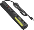 JUNNUJ Heavy Duty Metal Power Strip 20 Amp, High Amp Surge Protector 6 Outlet, 20A Power Strips Workshop Industrial Outlets Wide Spaced 6-20R T-Slot with Circuit Breaker, 12 Gauge Extension Cord 15ft