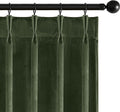 MIULEE Olive Green Velvet Curtains 108 inches Long, Pinch Pleated Blackout Drapes with Hooks, Thermal Insulated Pinch Pleat Panels for Bedroom Living Room, 2 Panels