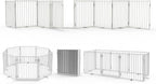 No Pawblems Free Standing Dog Gate with Door, 30'' Tall Foldable Dog Fence for Indoor & Outdoor, Up to 208 Inch Extra Wide Puppy Gate for Stairs, Hallways, Doorways, Deck, Yard (White, 8 Panels)
