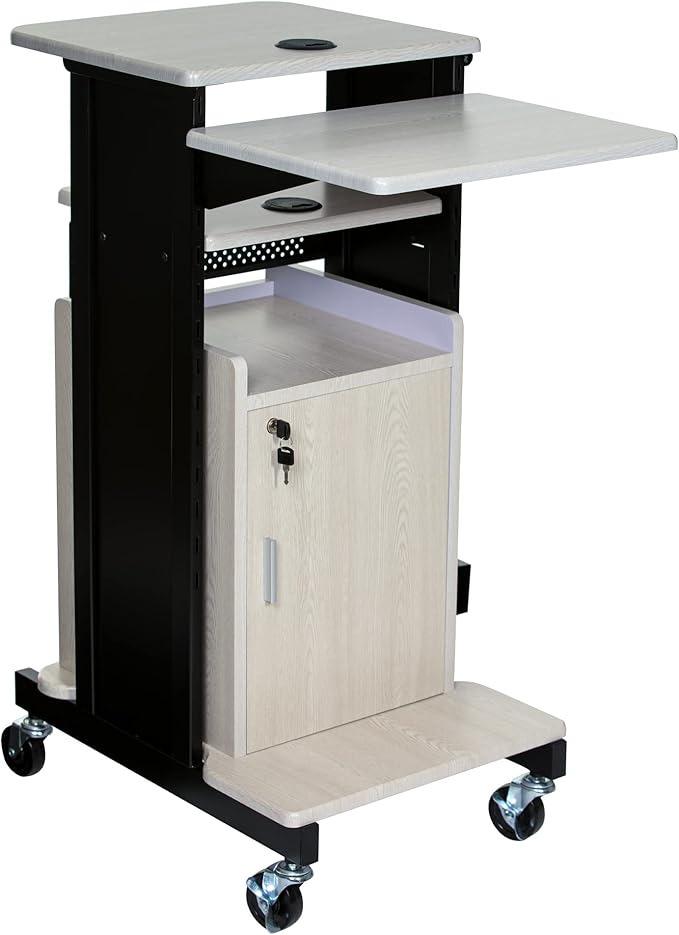 OEF Furnishings Premium Plus Presentation Cart with Storage Cabinet