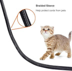 ZhiYo 6.6ft - 1.2 inch Cable Sleeve, Cord Wrap Wire Protector Tubing for Pets, PC Cable Wrap, Computer Cable Management Sleeve - Black