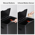 Mbillion Automatic Touchless 21 Gallon Motion Sensor Trash Can Stainless Steel Smart Trash Cans with Lid Rectangular Garbage Can for Kitchen Bedroom Home Office Black