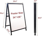 YDisplay A Frame Sidewalk Sign 24x36 inches Sandwich Board Signs Outdoor Heavy Duty Double-Sided,including 2 Anti-Glare Covers & Corrugated Boards for Business Indoor Outdoor,Black