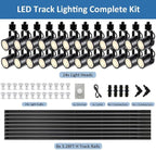 Dimmable 24-Pack GU10 Track Lighting Kit with Dedicated Dimmer, All-in-One Plug in 3CCT Ceiling Spotlights with 26.2FT Track Rails, Accent Lighting for Home, Store, Moblie Cart and Office