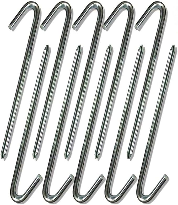 Steel Tent Stakes Heavy Duty Ground Stake, Metal Stakes to Anchor Commercial Inflatables, Outdoor Camping Canopy, Fence, Garden Tent Accessories, 5/8" Diameter x 24" Length, 25 Pack