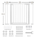 Mumeasy 36" High Extra Tall Dog Gate, 29.6"-40.5" Wide Pressure Mounted Tall Baby Gate for Dog, Auto Close Pet Gate with Door for Stairs,Doorways,House,White