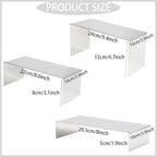 Purse Display Stands - 3 Stainless Steel Perfume Display Stands Metal Shoe Display Riser Stand for Home Boutique Retail Store Showcase, Mirror