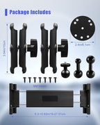 Industrial Aluminum Tablet Mount with Dual Link Arm, Heavy Duty 360° Adjustable Holder for 6-13" Devices, Multi-Hole Base for Truck Boat Wall Desk Installation