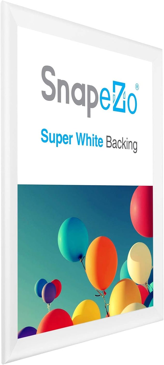 SnapeZo Poster Frame 36x48 Inches, White 1.7 Inch Aluminum Profile, Front-Loading Snap Frame, Wall Mounting, Wide Series