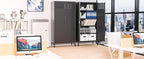 Metal Storage Cabinets with 4 Adjustable Shelves，Black Metal File Cabinet, 71'' Steel Storage for Home & Office, School,Kitchen Pantry,Tool Cabinet，Garage, Black
