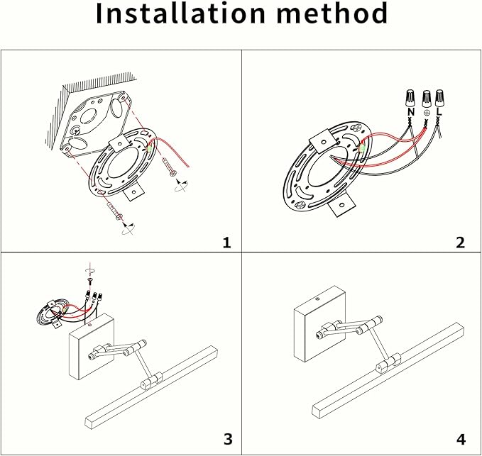 Hard-Wired Picture Light Dimmable LED Picture Lights for Paintings 15.7" Inch Black Metal Body Wall Pictures with Adjustable Swing Arm Art Display Lamps 7W 3000K Warm White Book Light