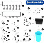 157 PCS Extra Thick Pegboard Hook Set, Metal Pegboard Accessory Organizer with Storage Bins and Peg Locks, Fits 1/4 Inch Pegboard Only, Ideal for Tools, Garage and Workshop Storage (Black)
