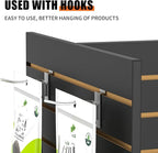 49.5”W x 24”D x 54”H - Retail Slat Wall Gondola Display with 3” Slatwall Units，Black Versatile H-Unit Slatwall Display Stand