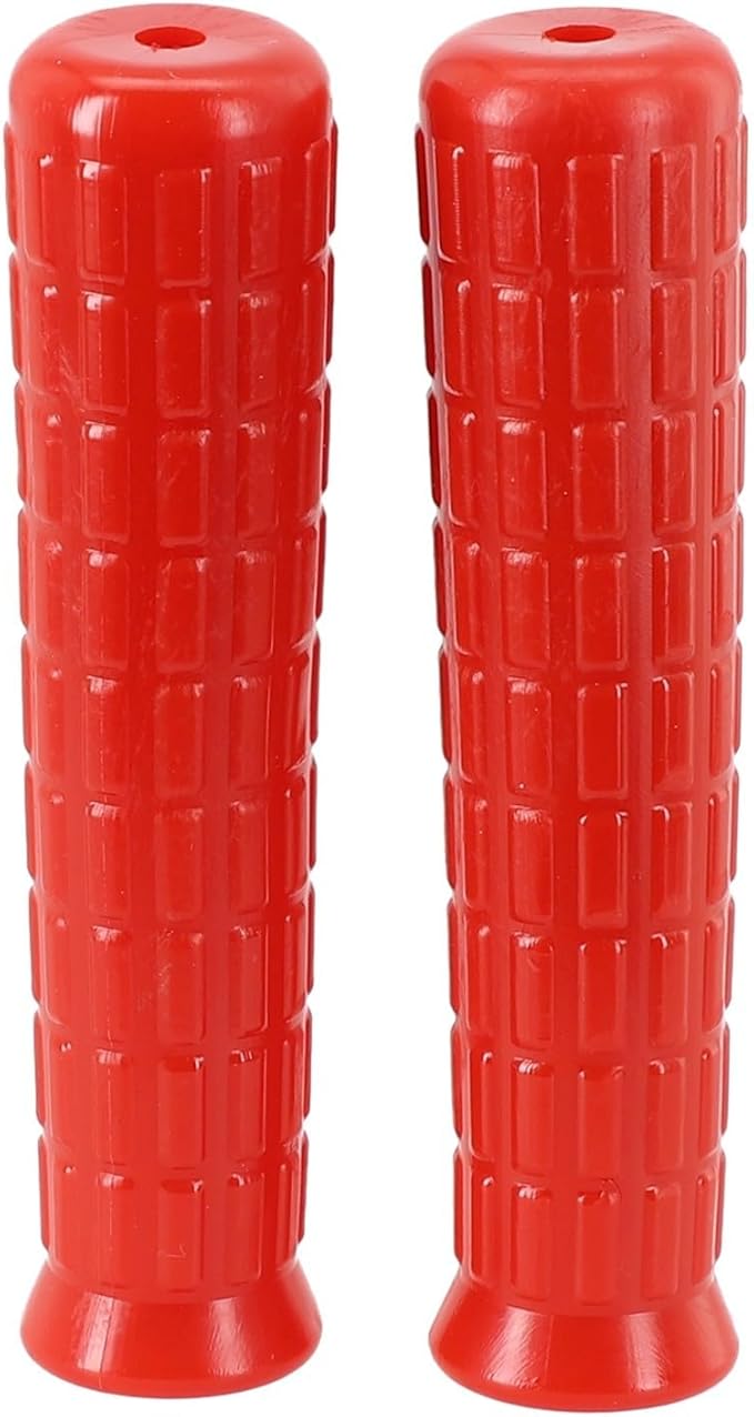 2Pcs Wheelbarrow Rubber Handles Replacement, Anti-slip Handle Grip Covers Weatherproof Handles Non-Slip Round Tubes for Garden Carts(114x12mm Red)