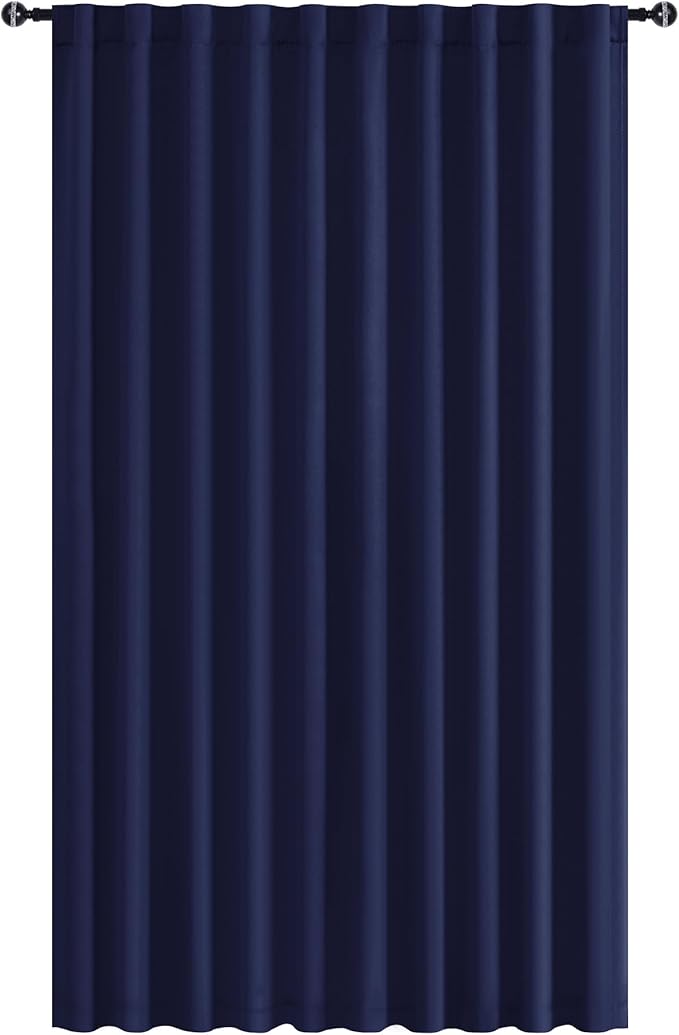 Hiasan Room Divider Curtains Patio Sliding Door Blackout Curtain Privacy Room Thermal Insulated Noise Reduction Panel with Back Tab & Rod Pocket for Bedroom Partition(80 x 84 Inches, Navy Blue)