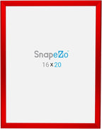 SnapeZo Photo Frame 16x20, Red, 1.25 Inch Aluminum Profile, Front-Loading Snap Frame, Wall Mounting, Professional Series