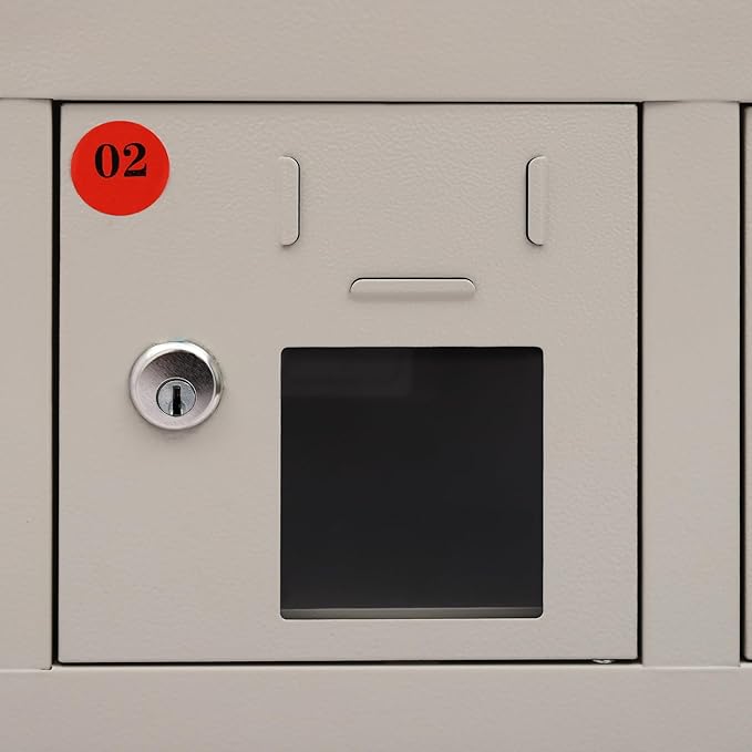 6 Slots Cell Mobile Phone Steel Locker with Lock, Cell Phone Locker with Charging Station, Cellphone Locker for Schools, Conference Rooms, and Offices