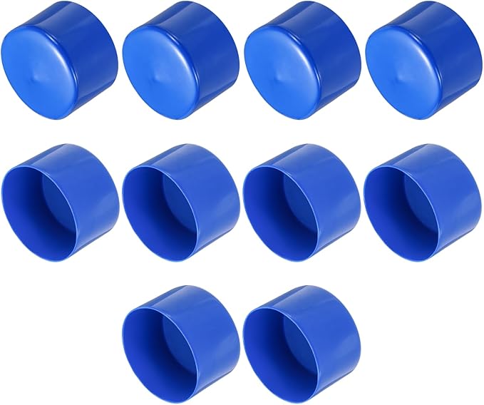 uxcell 10pcs Rubber End Caps 75mm(3 Inch) ID Vinyl Round End Cap Cover Screw Thread Protector Blue