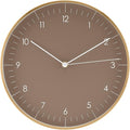LUUK LIFESTYLE 10” Wall Clock with Silent Movement, Minimalist Scandinavian Design, Kitchen Clock, Decoration for Living Room, Bedroom, Hallway, Housewarming Present, in Brown and Gold