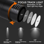 EAGLOD 15W LED H Track Lighting Heads,ZoomableLED Track Lights Fixtures for Accent Retail Artwork, Linear Track Light H Type -4000K Daylight 110V Beam Angle 15 to 60 Degrees Halo Type 6 Pack (Black)