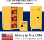 Eagle American Made 2 Gallon F﻿lammable Liquid Storage Cabinet, Manual-Close Space Saver Fireproof Cabinet for Schools, Garages, Manufacturing Facilities, 17" x 17" x 18", 1901X