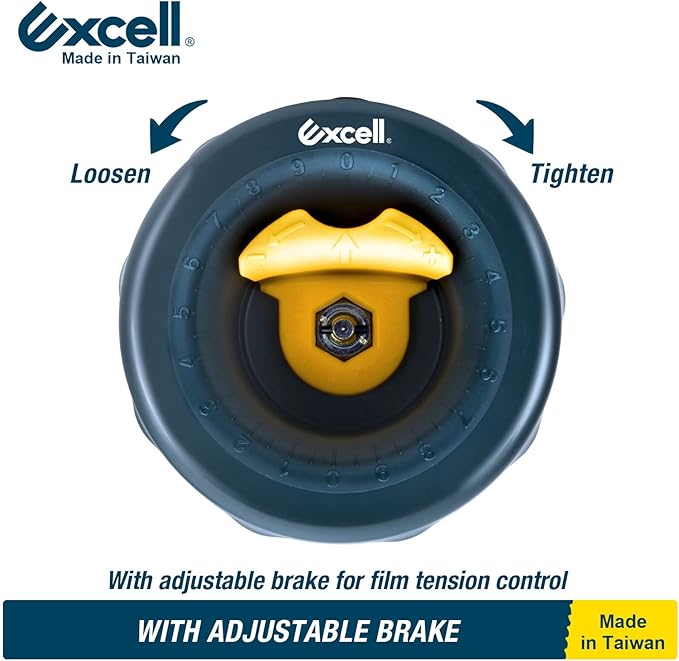 Excell SF-773 Hand Saver Stretch Film Dispenser with a Adjustable Brake for 3" Core Film, Stretch Wrap Dispenser, Wrap Handle with a Brake for Easy Packaging Experience (Adjustable Brake Edition)