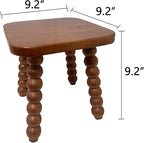 Solid Wooden footstool9.3 Inch - Short Stool for Kids & Adults, Sensory Table Helper - Sturdy Foot Stool for Bathroom, Kitchen, Bedroom, Natural Plant Stand, Toddler Helper (Brown)
