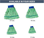 Arkwright Microfiber Tube Mop Head Replacement - Heavy Duty, Lint Free, Super Absorbent & Bleach-Safe, Janitorial Essential for Commercial & Industrial Floor Cleaning, 21 oz, Green
