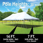 TentandTable 20' x 40' Premium Canopy Tent, Red/White, Outdoor Pole Tent, 80-160 Person Capacity for Parties, Weddings, Events, Commercial and Residential Use, Large Heavy Duty Vinyl Canopy Tents
