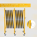 GYMTIME Industrial Expandable Metal Barricade, 16 Feet, Easily Assembled Safety Barrier with Casters, Flexible Mobile Gate, Adjustable Traffic Fence