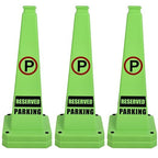 OrangeStar 6-Pack 28" Reserved Parking Cones, Large 4-Sided Message Safety Traffic Cones with Heavy Rubber Base for Indoor Outdoor Use, Parking Lot Control, Driveway Barriers