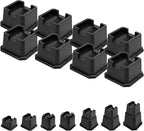 shouwuhho Bed Risers 2 inch, Furniture Risers Elevation in Heights 2 Inch Heavy Duty, Bed Lift Risers for Caster Wheels or Posts of Bed Table Couch, Support up to 6000 lbs, Black, 8 Pack