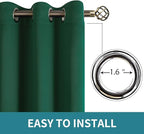 BGment Sliding Door Curtain 100 X 84 Inches, Wide Thermal Blackout Curtains Room Darkening Room Divider Window Curtain, 1 Panel, Emerald Green, 84 Length X Wide 100