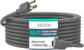 50 Ft Indoor Outdoor Extension Cord - 16/3 SJTW Durable Waterproof Extension Cable with 3 Prong Grounded Plug, Grey